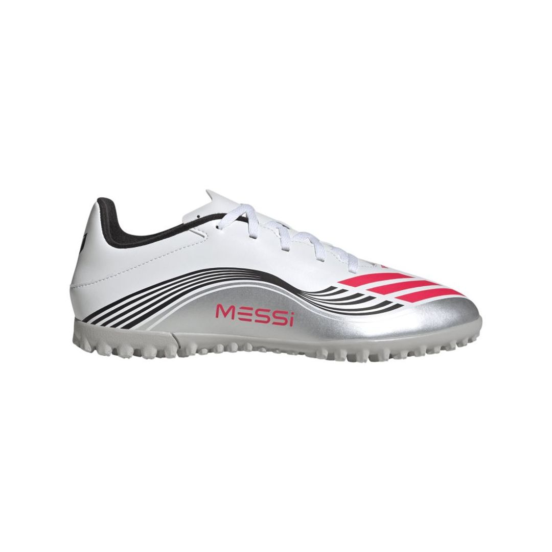 Guayos adidas Hombre F50 Messi Club para pasto sintético - Blanco - Plateado