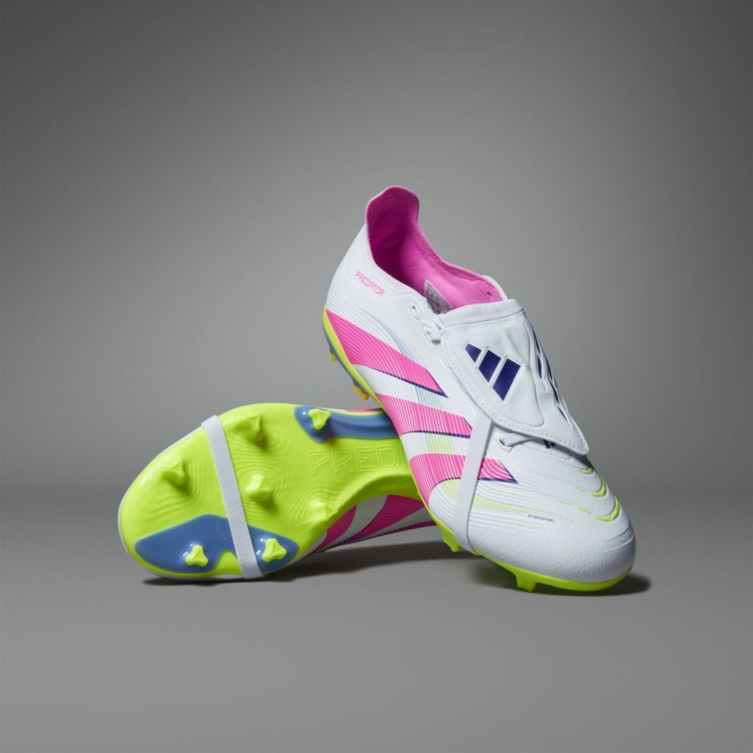 Guayos adidas Unisex Predator League Lengüeta Plegable Terreno Firme/ Multiterreno - Blanco-Rosado