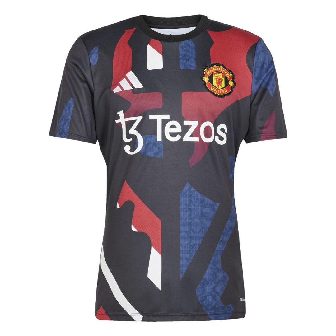Camiseta adidas Hombre Mufc Prepartido-Negro-Multicolor
