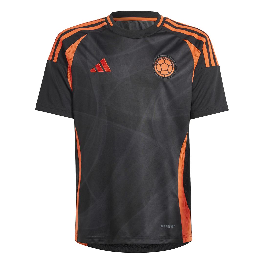 Camiseta adidas Kids Visitante Selección Colombia 24 - Negro-Naranja
