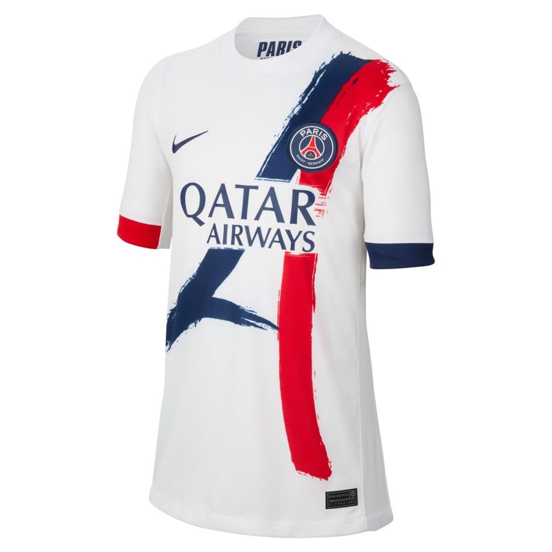 Camiseta Nike Kids Paris Saint-Germain Y  Dri-Fit Jsy Ss Stad Aw - Blanco-Azul-Rojo