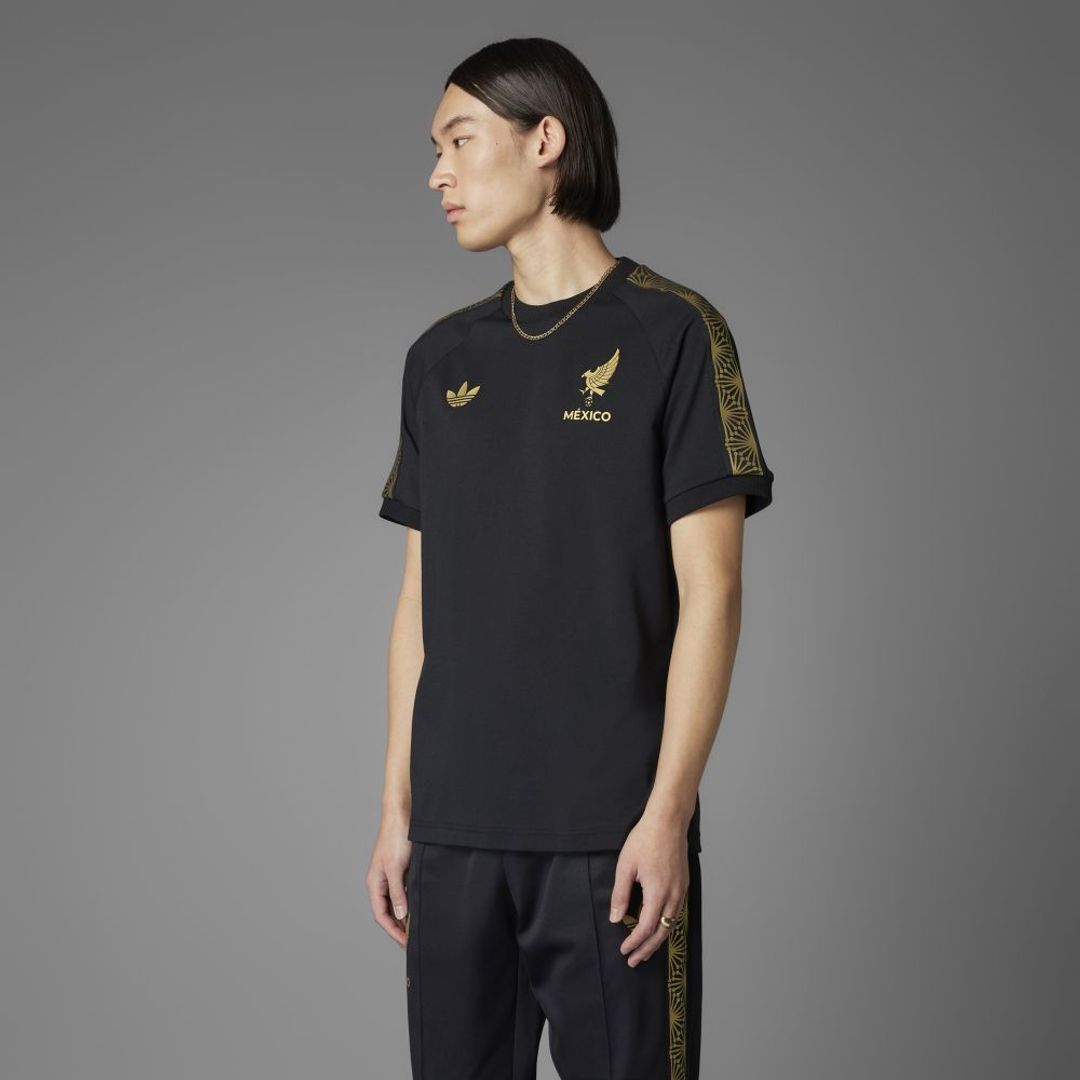 Camiseta adidas Hombre México - Negro-Dorado