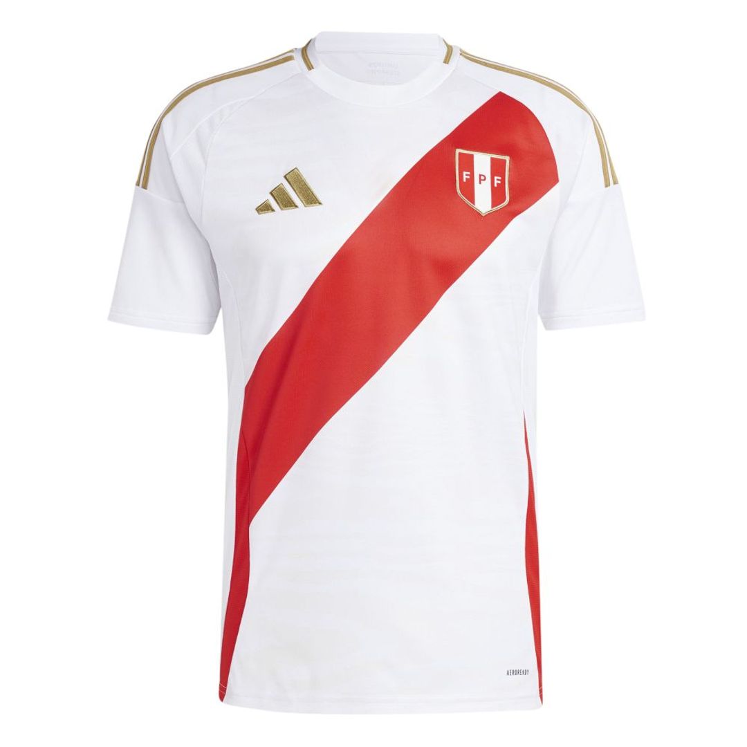 Camiseta adidas Hombre Local Peru 24 - Blanco - Rojo