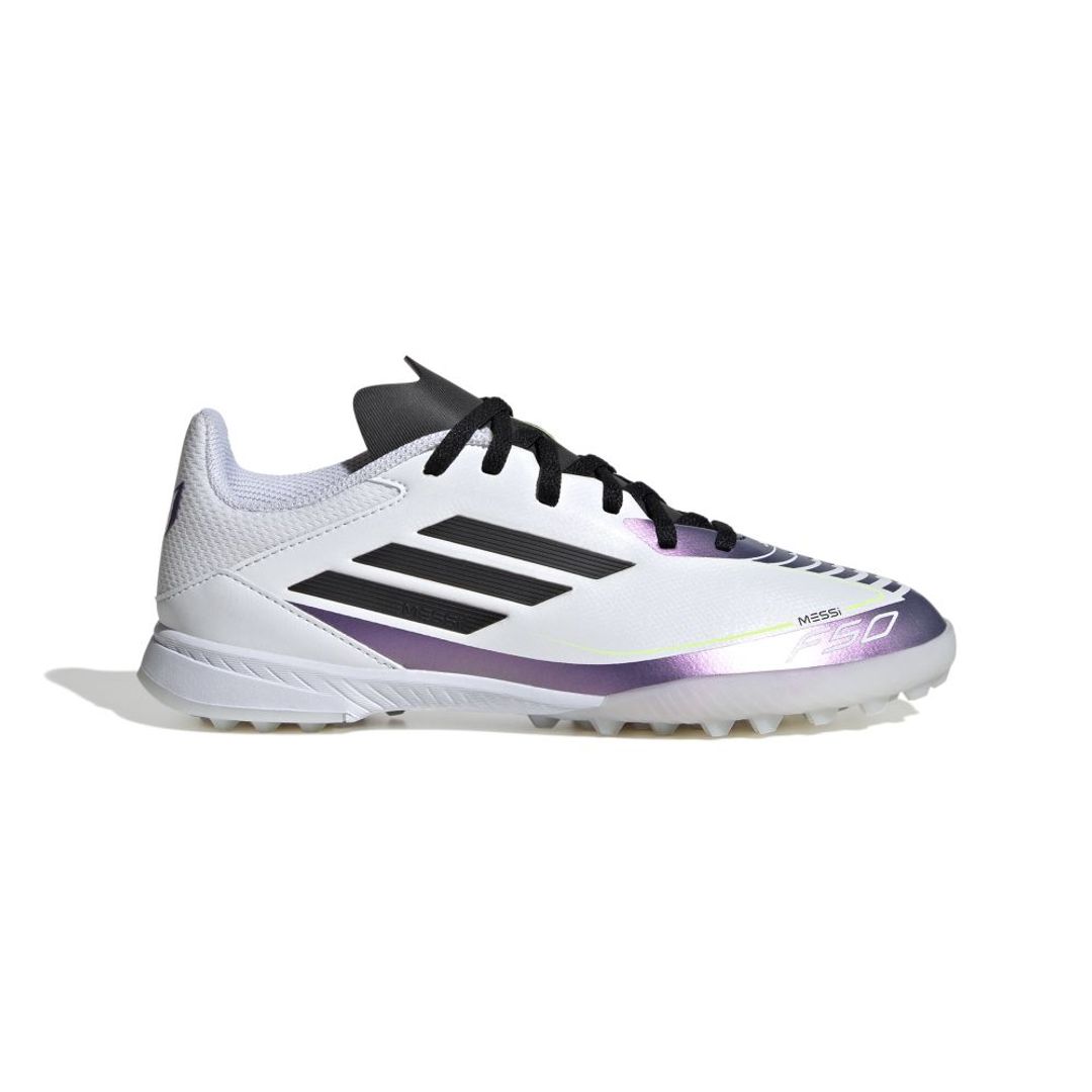 Guayos adidas Kids Messi F50 League Pasto Sintetico - Blanco