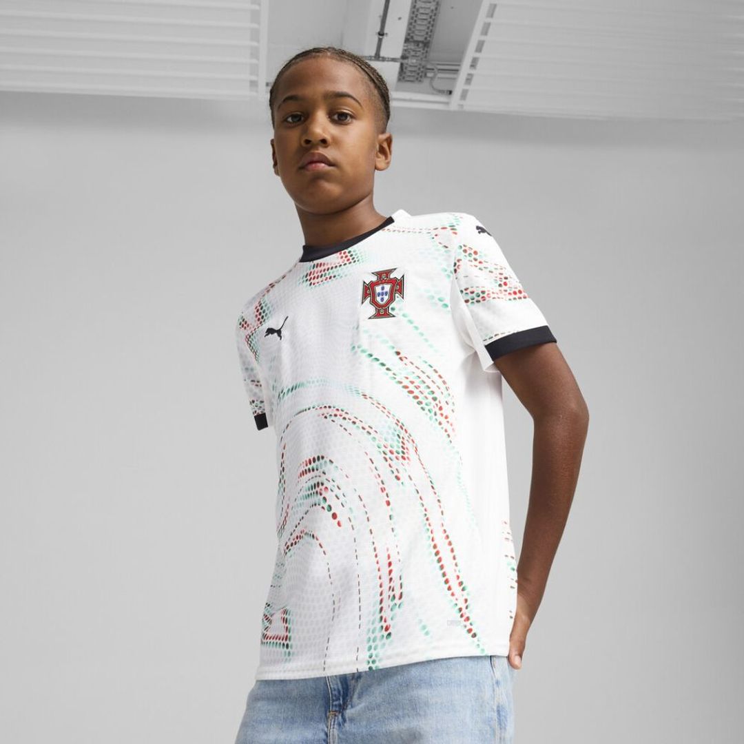 Camiseta Puma Kids visitante Portugal 2025 Blanco-Multicolor