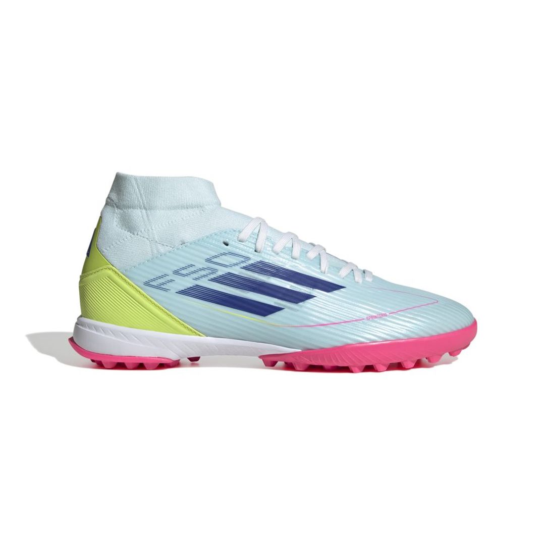 Guayos adidas Mujer F50 League Pasto Sintetico Corte Medio - Azul-Multicolor