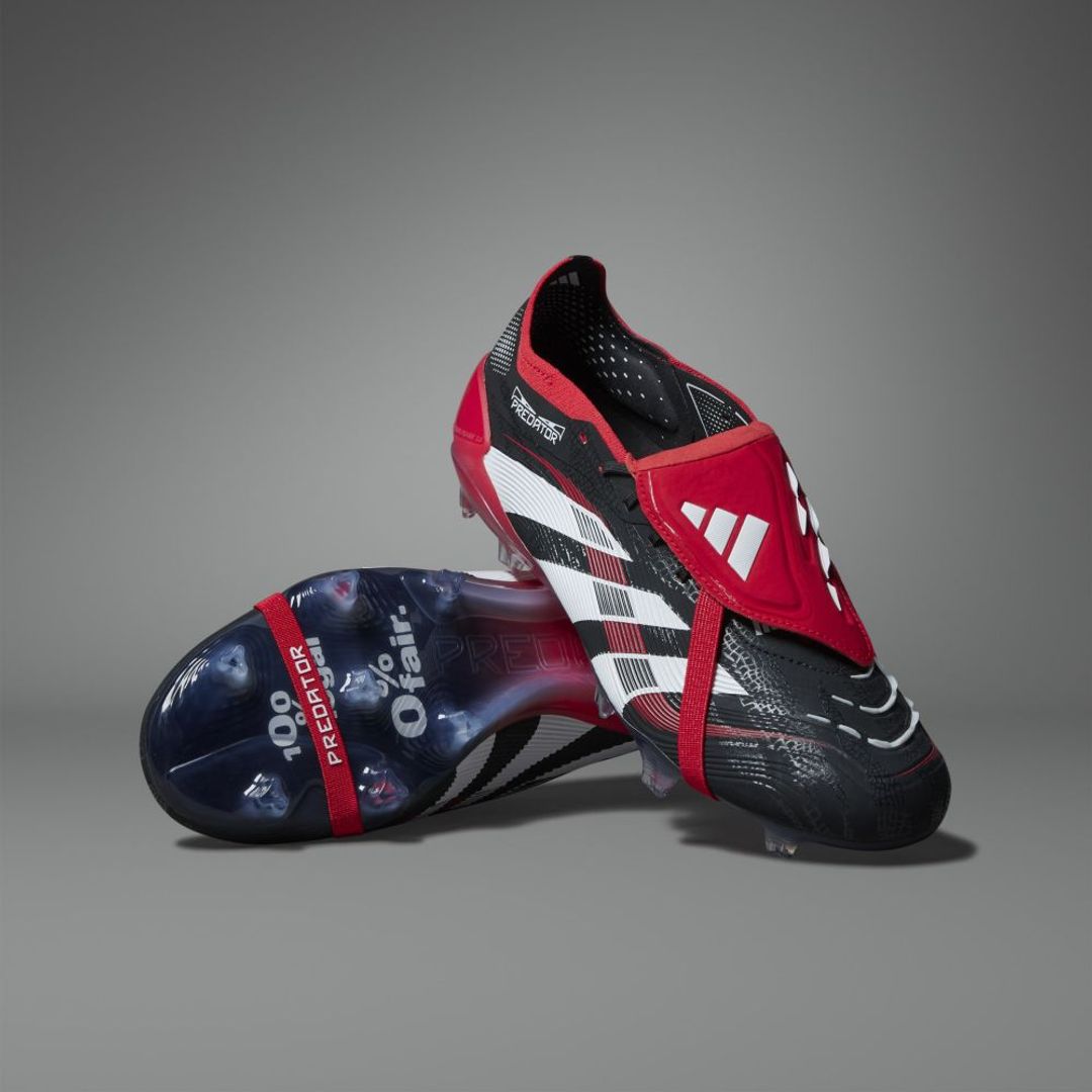 Guayos a didas Hombre Predator Elite Fold-Over Tongue BWR césped natural seco- Negro-Rojo