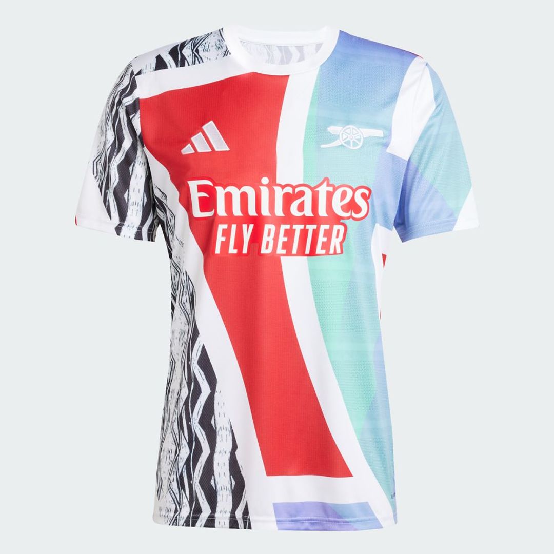 Camiseta adidas Hombre calentamiento Arsenal 24/25-Blanca-Multicolor