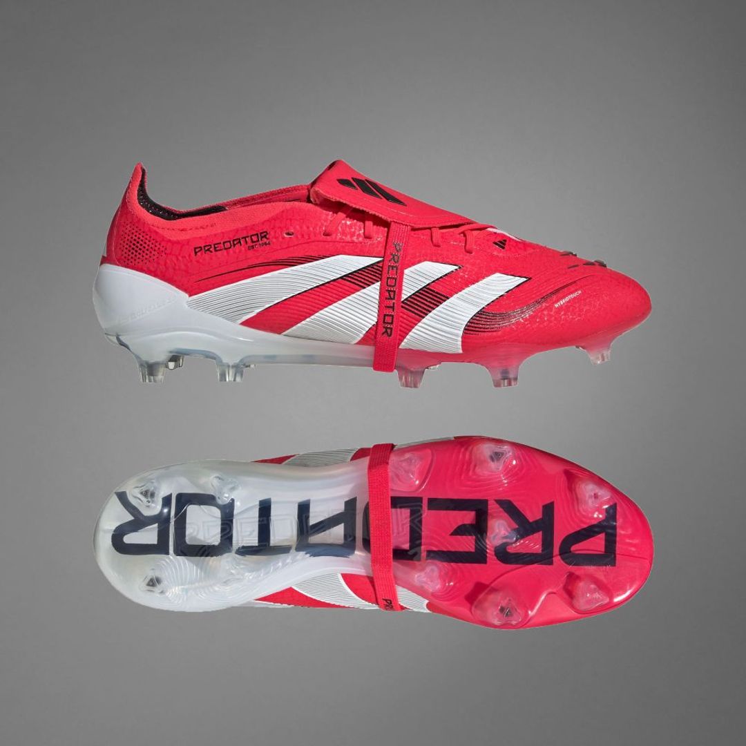 Guayos adidas Unisex Predator Elite Fold-Over Tongue Firm Ground-Rojo-Blanco