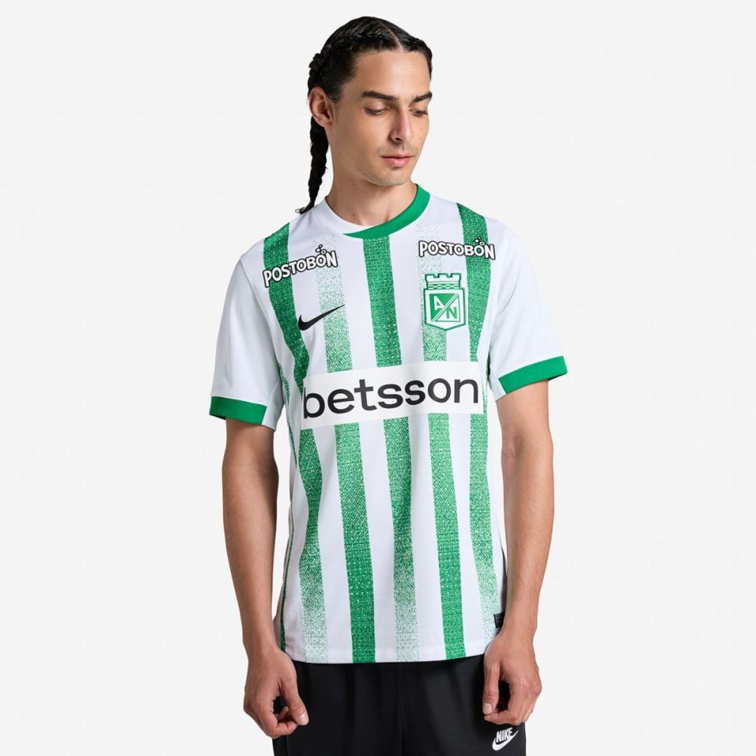 Camiseta Nike Hombre Atlético Nacional Local 2025-Verde-Blanco